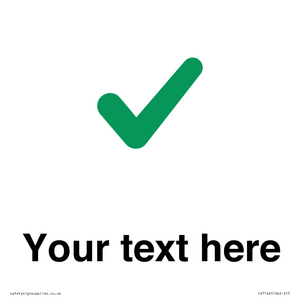 Custom plain background, green tick sign